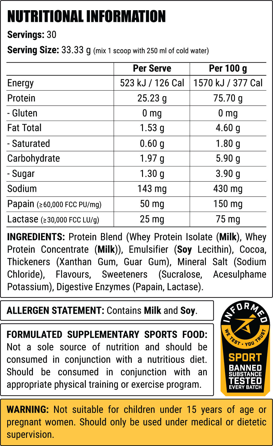Chocolate Fudge nutrition information