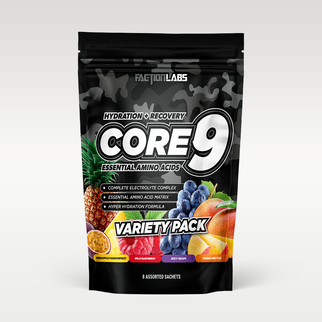 Core 9 EAA - Recovery & Hydration - 8 Single Serve Sachets - Variety Pack