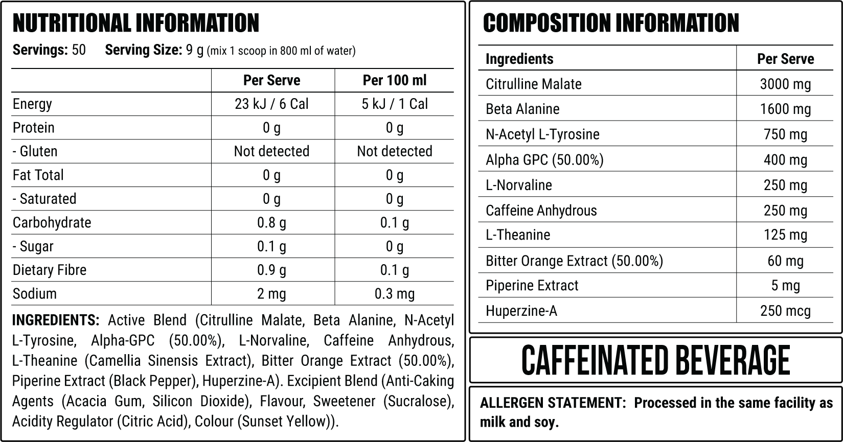 Orange Firm nutrition information