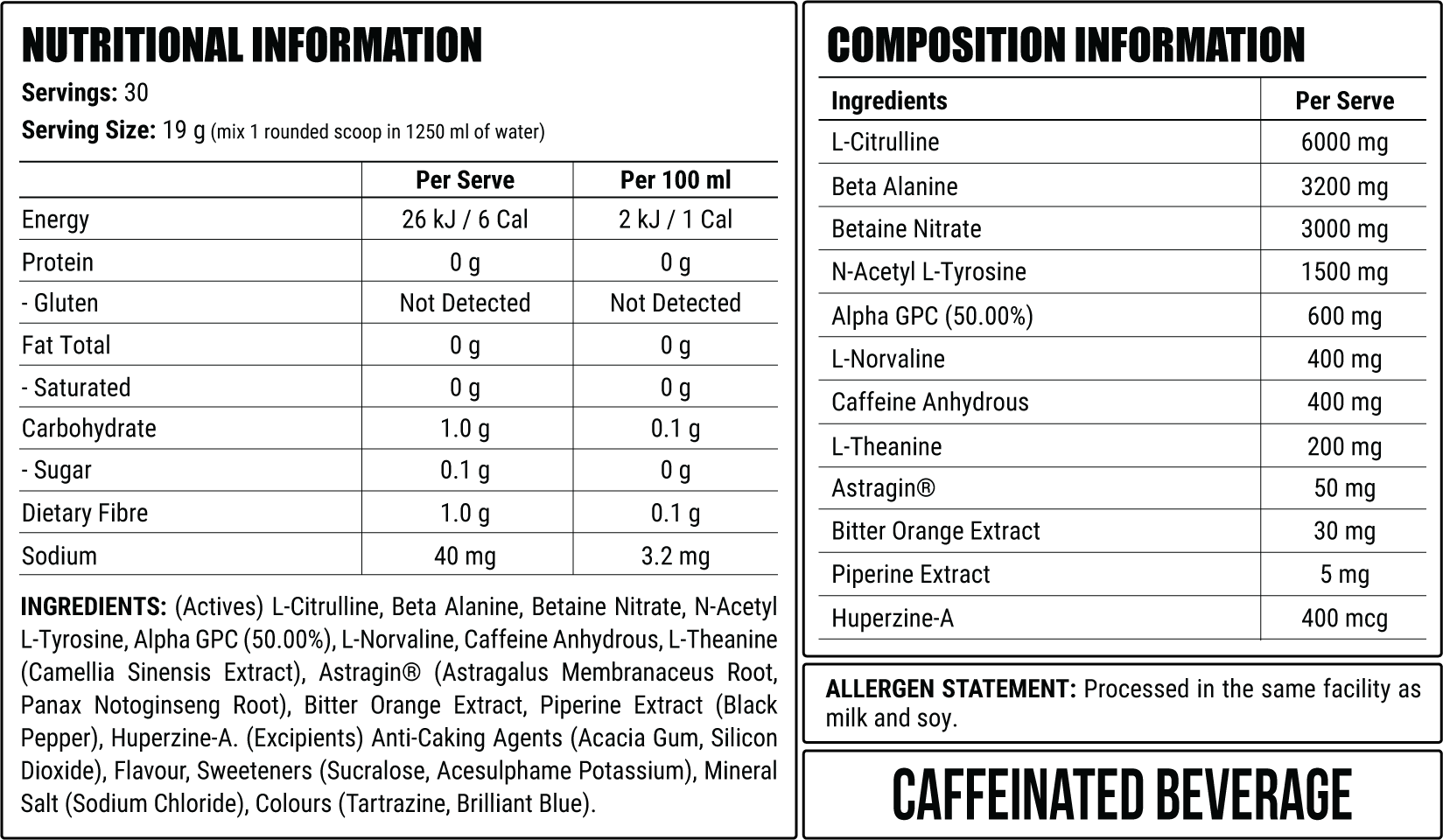 Emerald Dream nutrition information