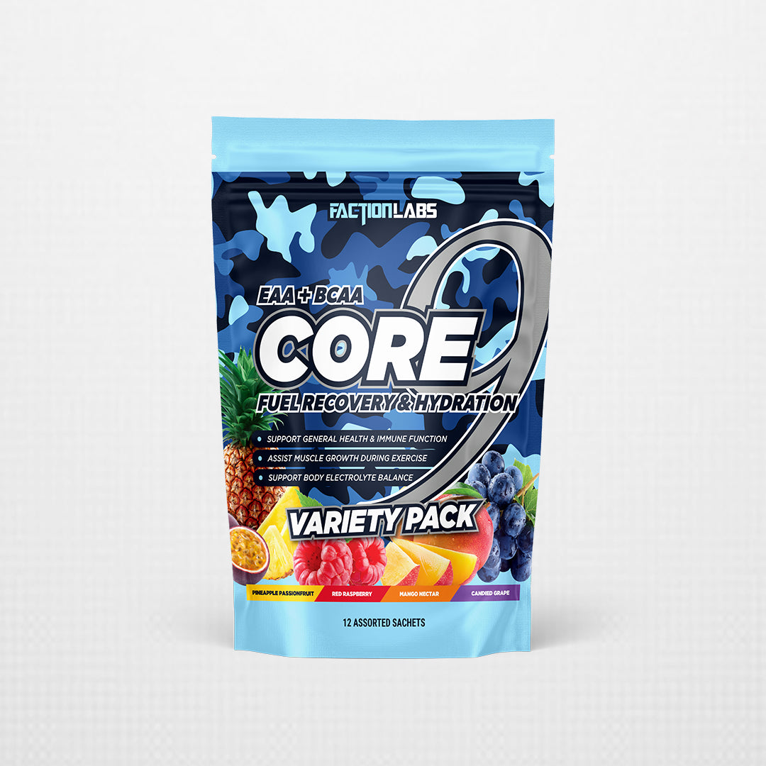 Core 9 EAA - Recovery & Hydration - 8 Single Serve Sachets - Variety Pack