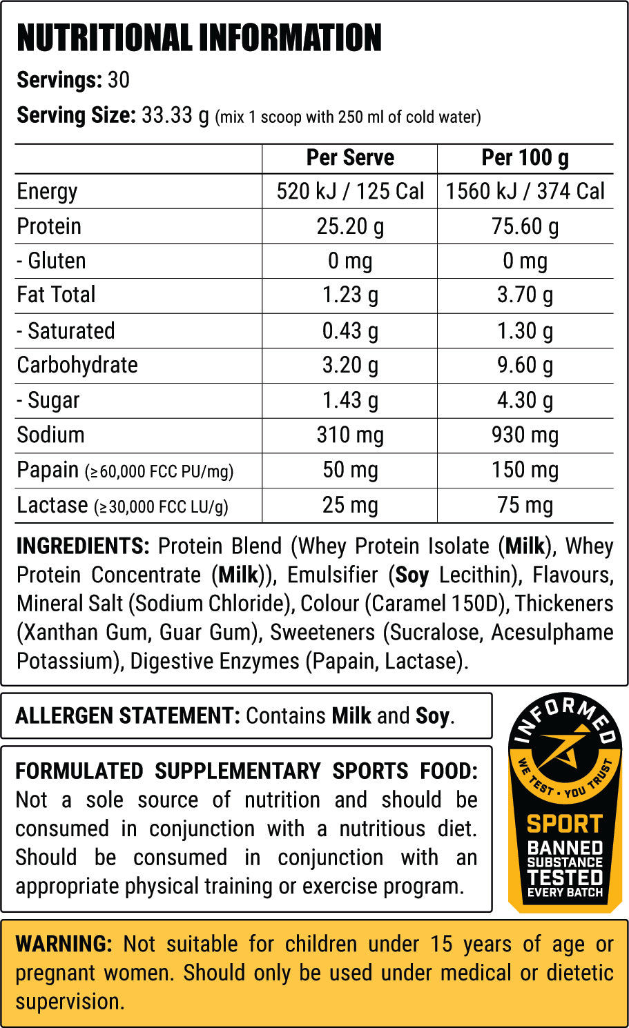 Caramel Creme nutrition information