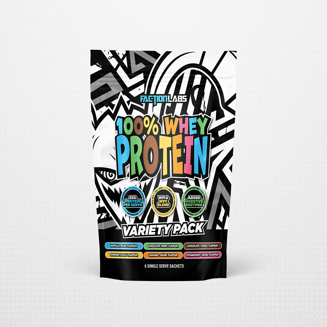 100% Whey Protein - 6 Single Serve Sachets - Variety Pack