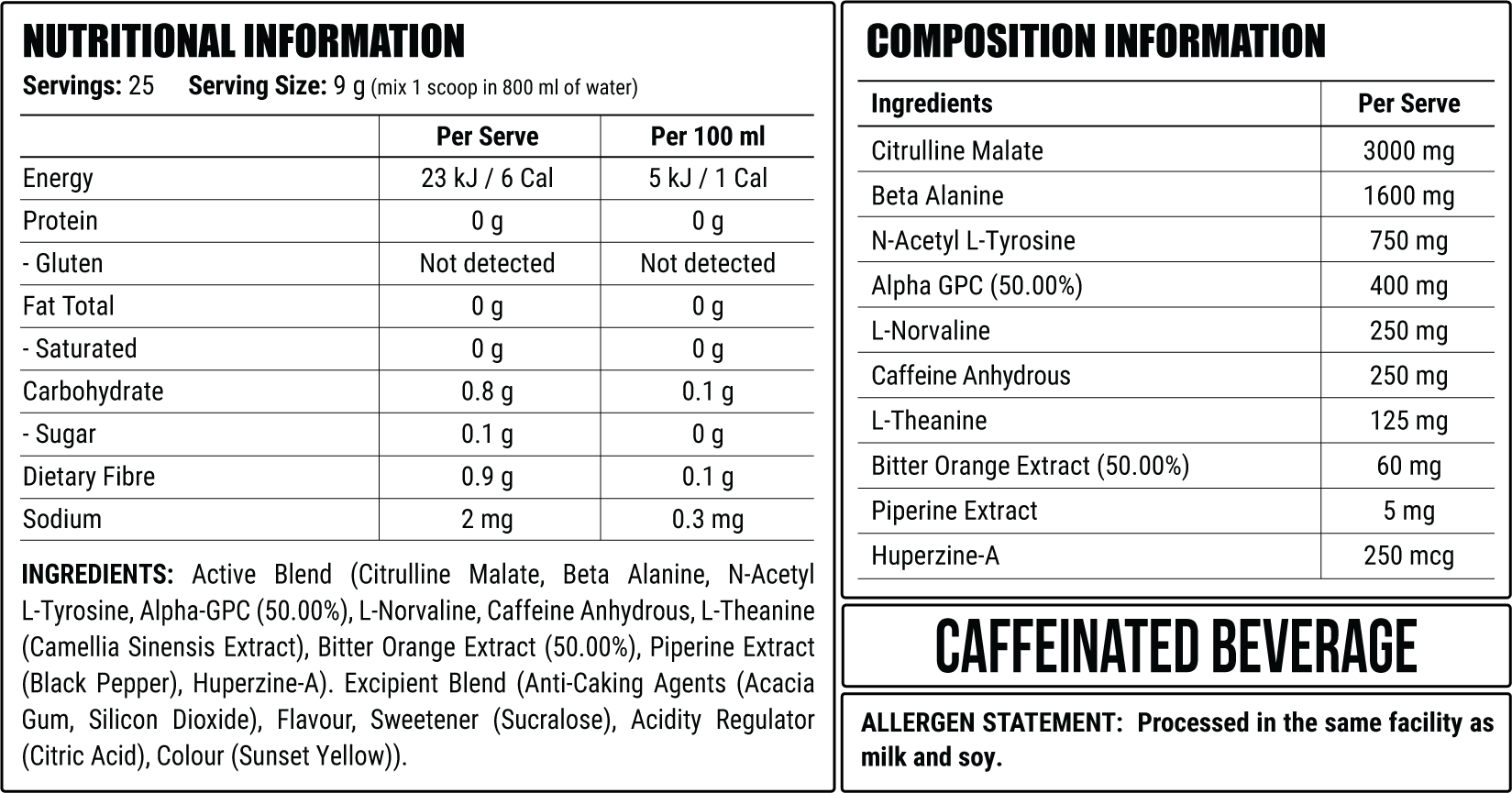 Orange Firm nutrition information