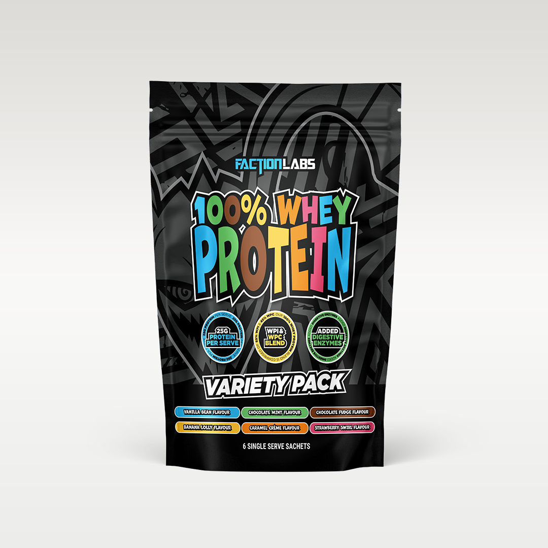 100% Whey Protein - 6 Single Serve Sachets - Variety Pack